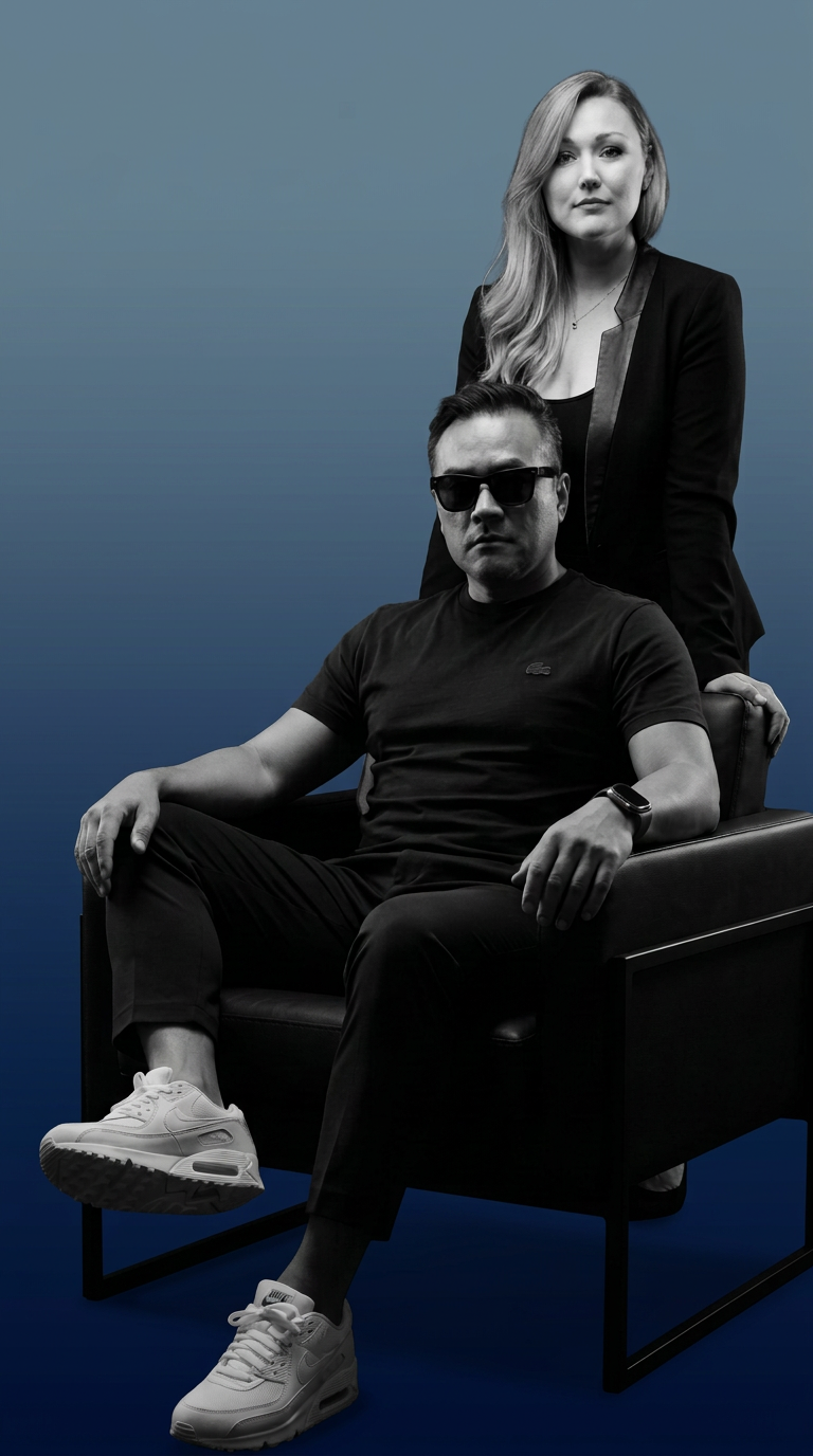 Hair Republic Group founders John and Michelle Nguyen in an editorial portrait